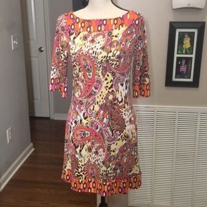 Candie’s paisley and geometric pattern dress. Size small. EUC